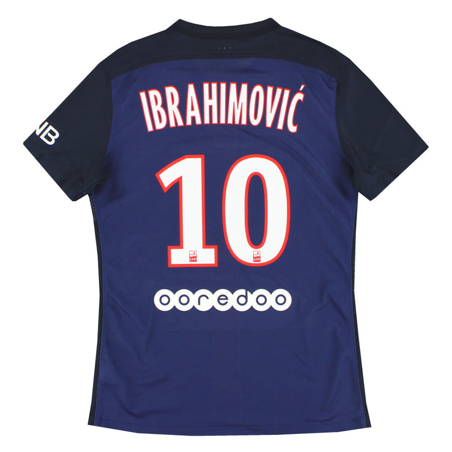 Camiseta de fútbol local Nike auténtica del Paris Saint-Germain 2015-16 Ibrahimovic #10 Talla M