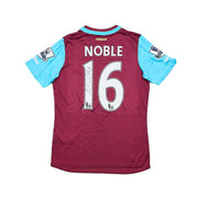 Camiseta de local Umbro West Ham 2015/16 Noble #16 *preparada para partido + firmada* (Talla S)