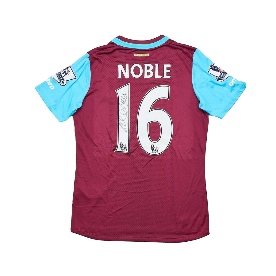 Camiseta de local Umbro West Ham 2015/16 Noble #16 *preparada para partido + firmada* (Talla S)