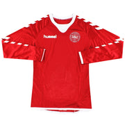 2016-17 Dinamarca Hummel Camiseta Local Manga Larga *Como Nueva* Niños Grandes