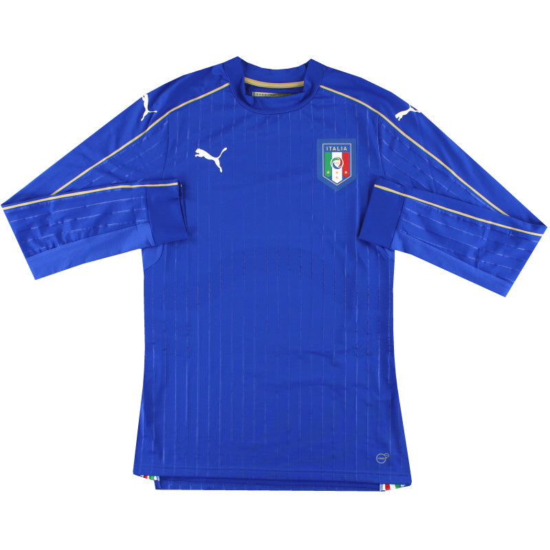 Camiseta de local auténtica de jugador de Italia 2016-17 manga larga *Como nueva* XL