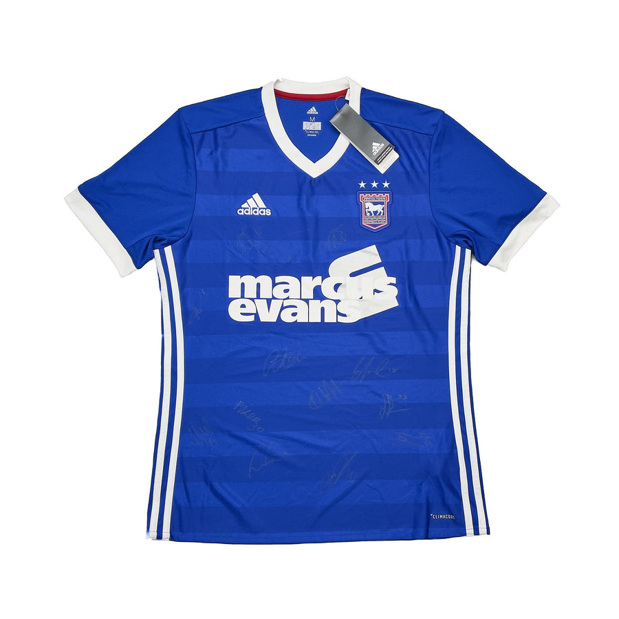 Camiseta del Ipswich Town Local 2017/18 Firmada por el Equipo *NUEVA CON ETIQUETAS* (Talla L) Adidas