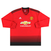 Camiseta de local de manga larga Manchester United adidas 2018-19, talla XXL