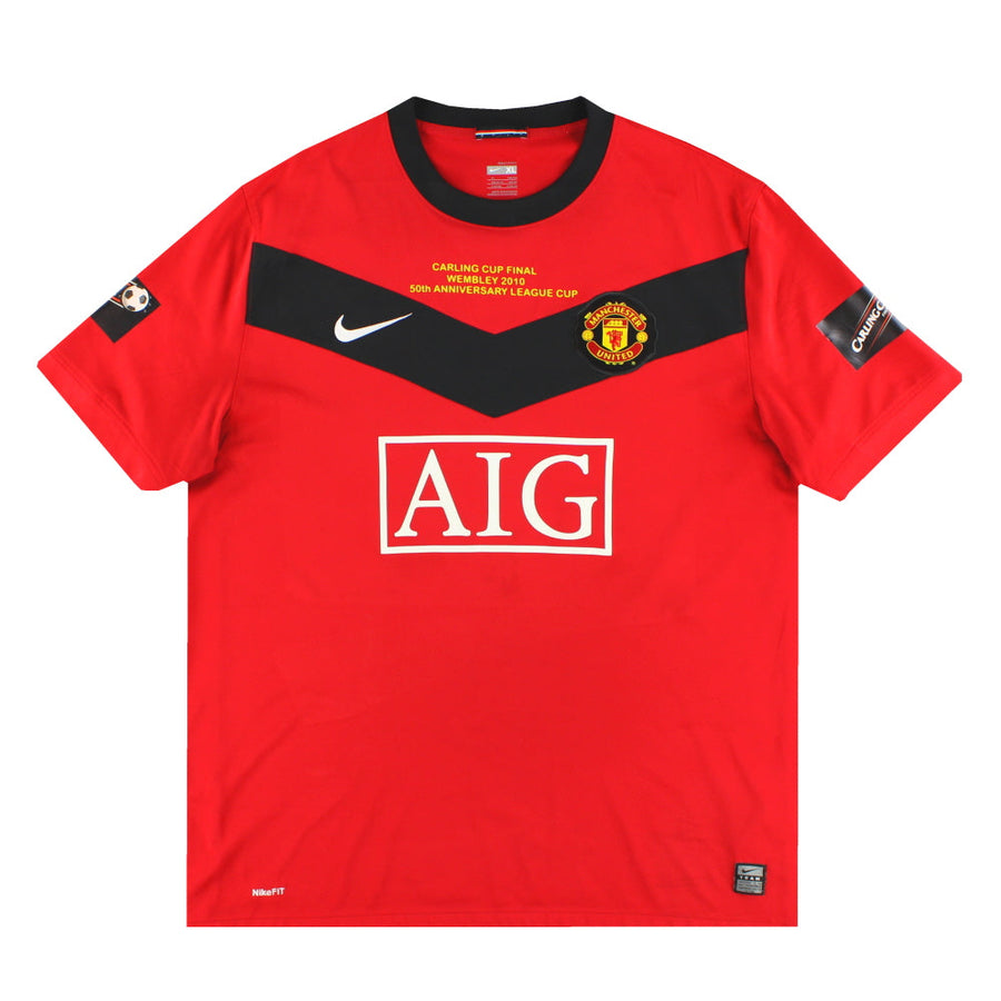 Camiseta de local Nike del Manchester United 2009-10 'Carling Cup Final' XL