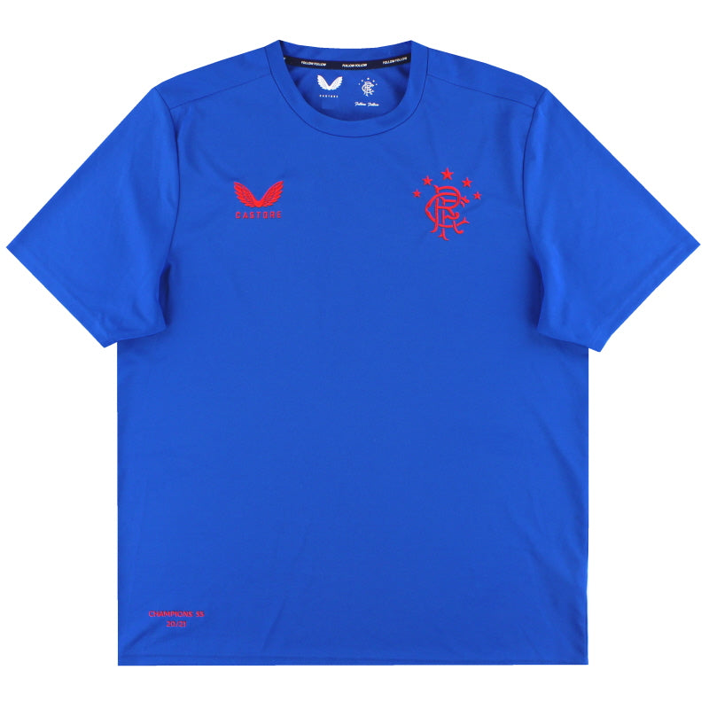 Camiseta de entrenamiento Castore 'Campeones 55' de los Rangers 2020-21 *Como nueva* XXXL