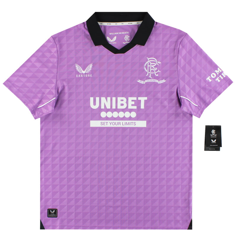 Camiseta del tercer uniforme del Rangers Castore '150 Años' 2021-22 *NUEVA EN CAJA* XL