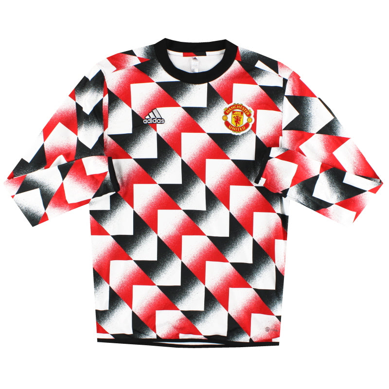 Sudadera de calentamiento adidas Pre Match del Manchester United 2022-23 M