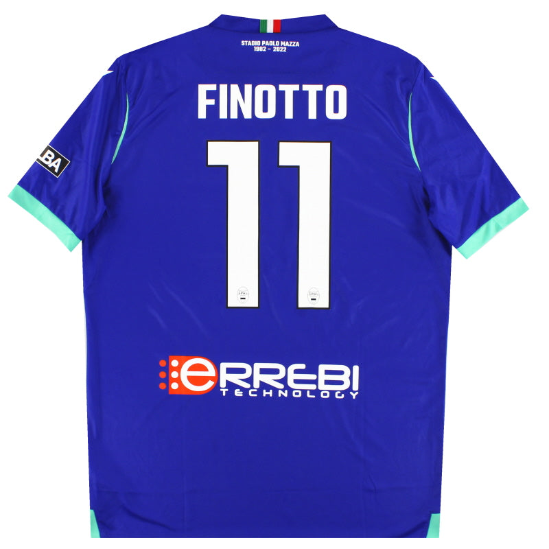 Camiseta Macron del SPAL de 2022-23, Tercera Equipación, Dorsal #11 de Finotto *Como Nueva* XL