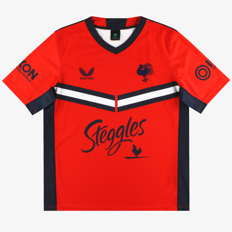 2022 Sydney Roosters Castore Camiseta Pre-Partido *Como Nueva* M