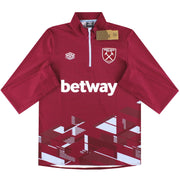 Sudadera de calentamiento 2023-24 West Ham Umbro 1/4 cremallera *con etiquetas* M