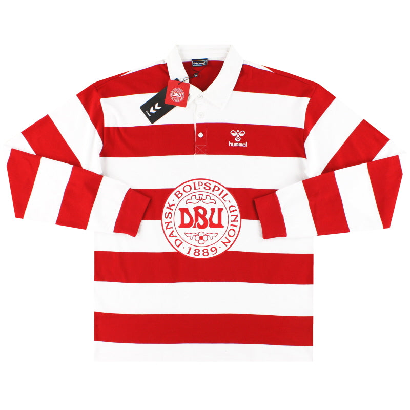 2024-25 Dinamarca Hummel Rugby Polo Rayas Aficionado *NUEVO EN CAJA* L