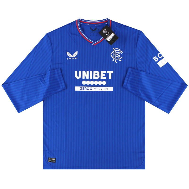 Camiseta de local Castore Rangers 2023-24 M/L *Nueva en bolsa*