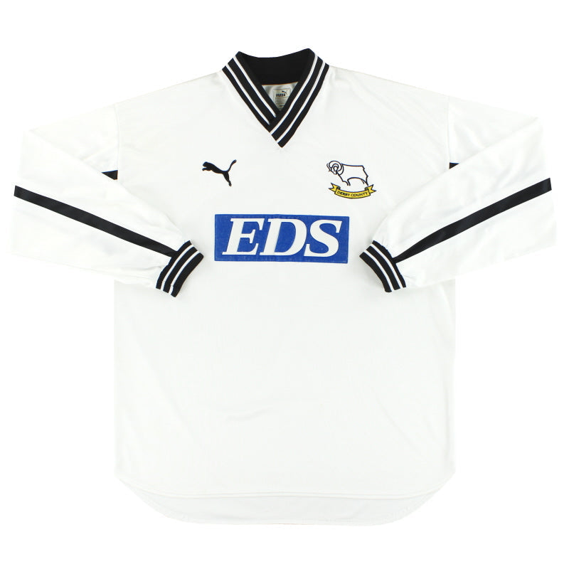 1999-01 Derby County Puma Camiseta de casa manga larga L