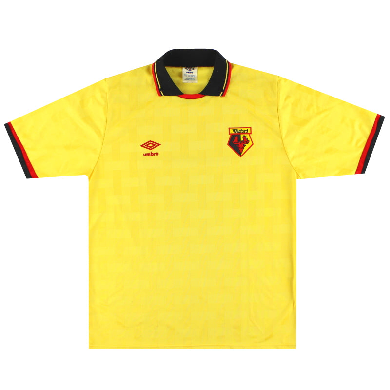 Camiseta local Umbro del Watford 1989-91 L