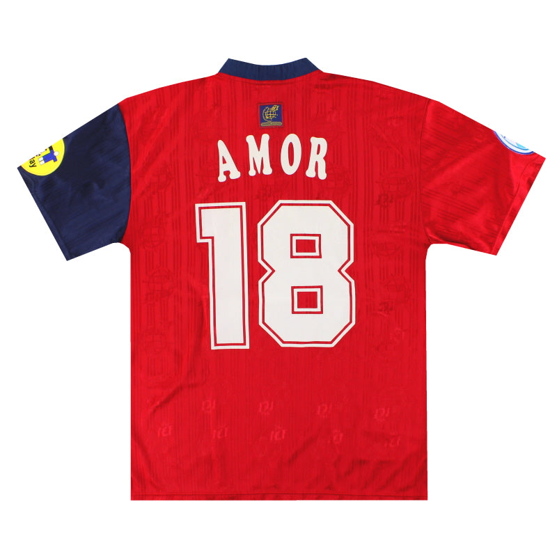 1996-98 España camiseta local adidas Amor #18 Talla L