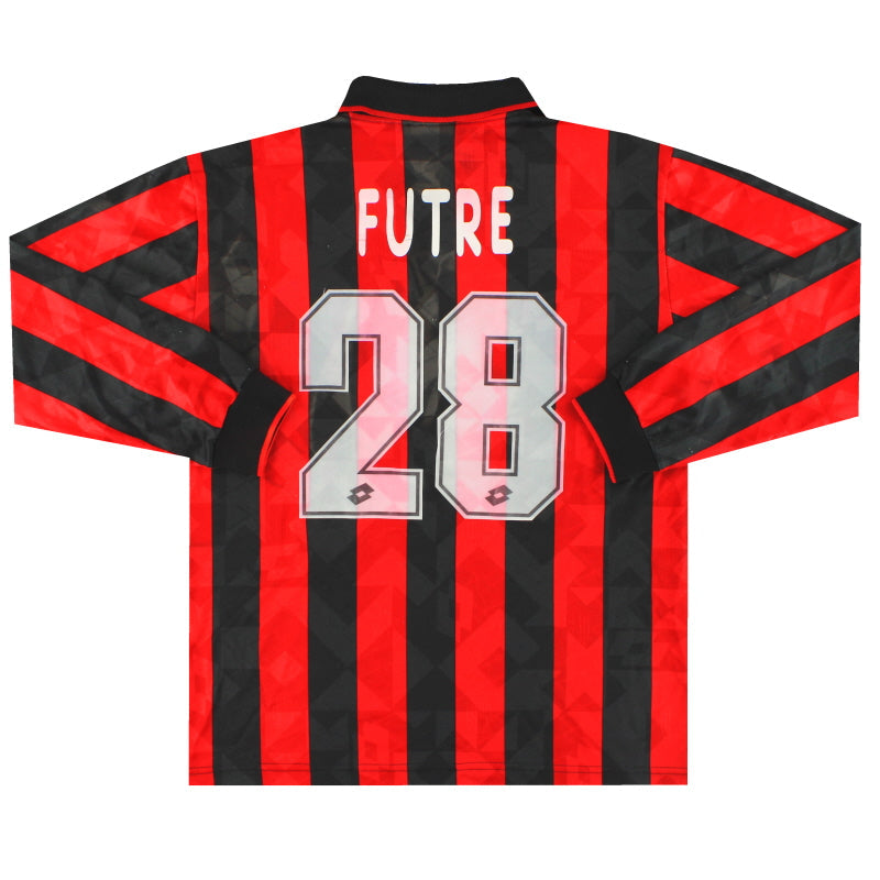 Camiseta Lotto Local AC Milan 1994-95 Futre #28 Manga Larga Talla XL