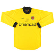 Camiseta de portero del Arsenal Nike 2000-01 'Firmada' *Impecable* L