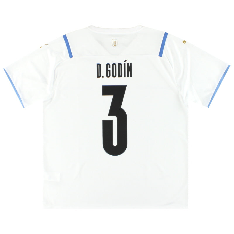 Camiseta de visitante Puma de Uruguay 2021-22 D.Godín #3 *con etiquetas* XL