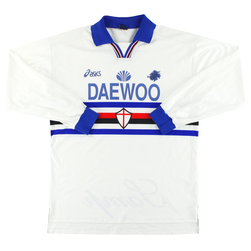 Camiseta de visitante Asics Sampdoria 1997-98 #6 Manga Larga Talla XL