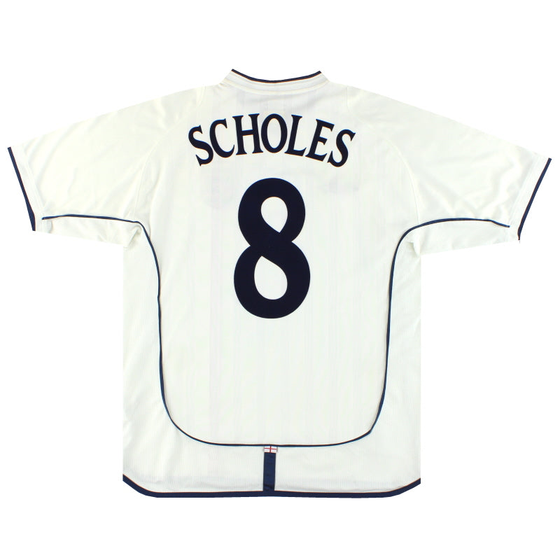2001-03 Inglaterra Umbro Camiseta Local Scholes #8 L