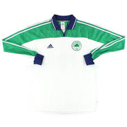 2000-01 Panathinaikos camiseta de jugador adidas de visitante manga larga *con etiquetas* XL