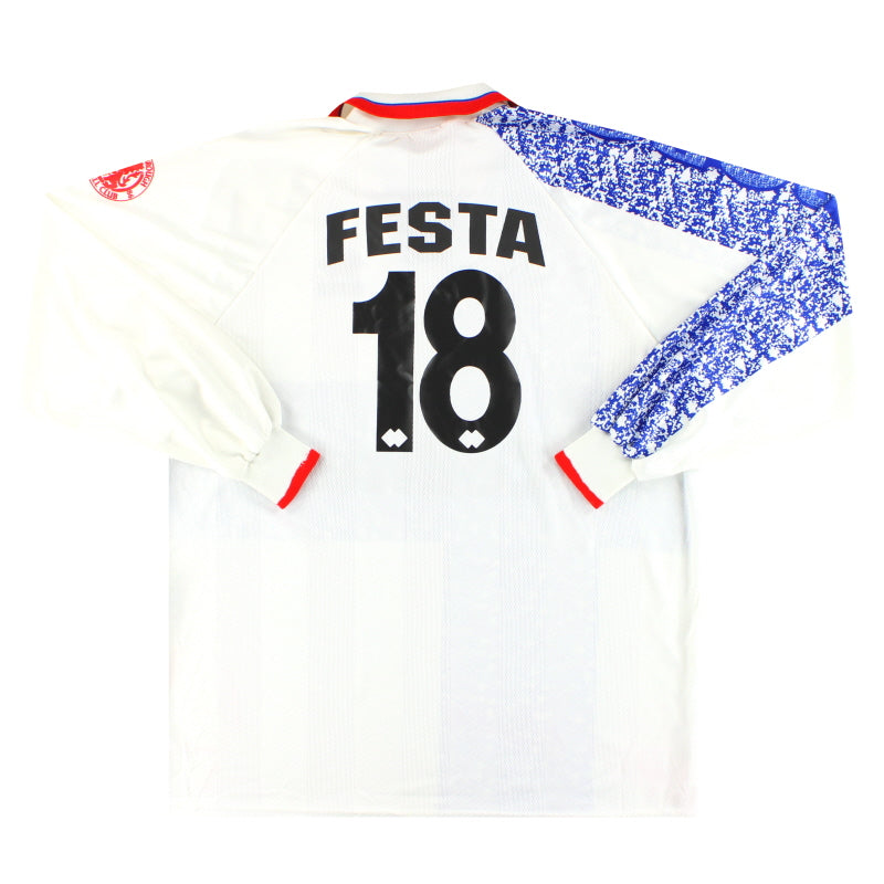 1996-97 Middlesbrough Errea Camiseta Visitante de Jugador Festa #18 Manga Larga Talla XXL