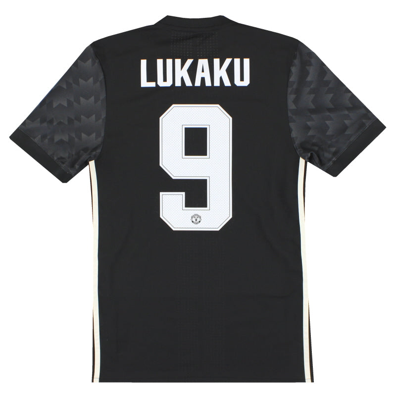 Camiseta de visitante auténtica adidas Manchester United 2017-18 Lukaku #9 S