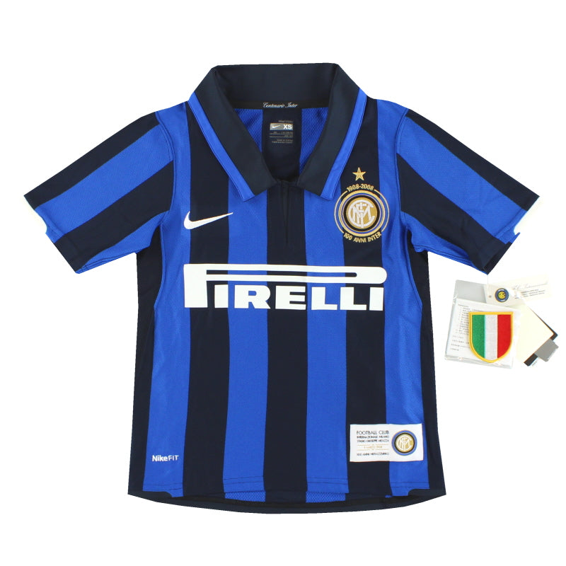 Camiseta de casa Nike Inter de Milán Centenario 2007-08 *con etiquetas* XS.Niño
