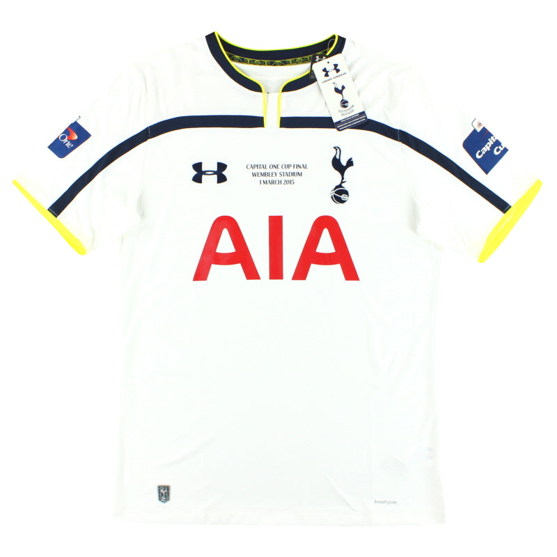 Camiseta de la primera equipación del Tottenham Under Armour "Final" 2014-15 *con etiquetas* Talla L