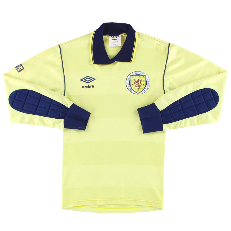 1986 Escocia Umbro Camiseta Portero M/L #1 Y