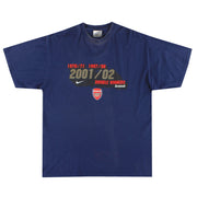 Camiseta gráfica de los "Double Winners" del Arsenal Nike de la temporada 2001-02, talla L.