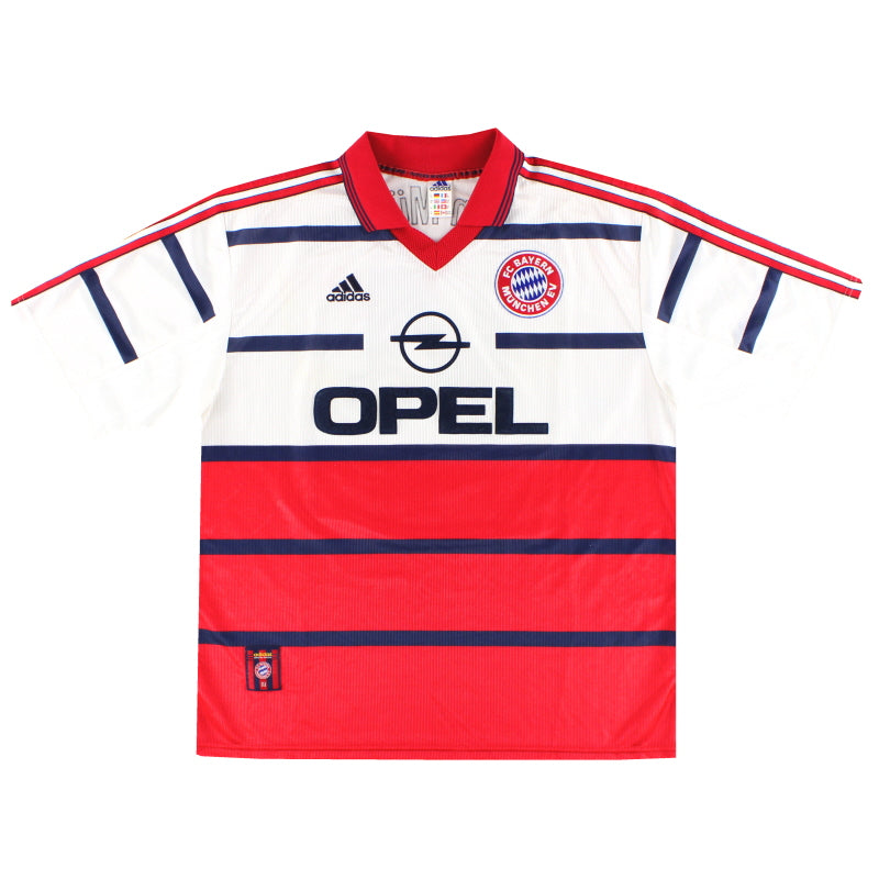 1998-00 Bayern Múnich camiseta de visitante adidas Basler #14 XL