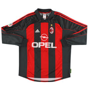 Camiseta de local del AC Milan adidas edición jugador 2000-02 #13 M/L XL
