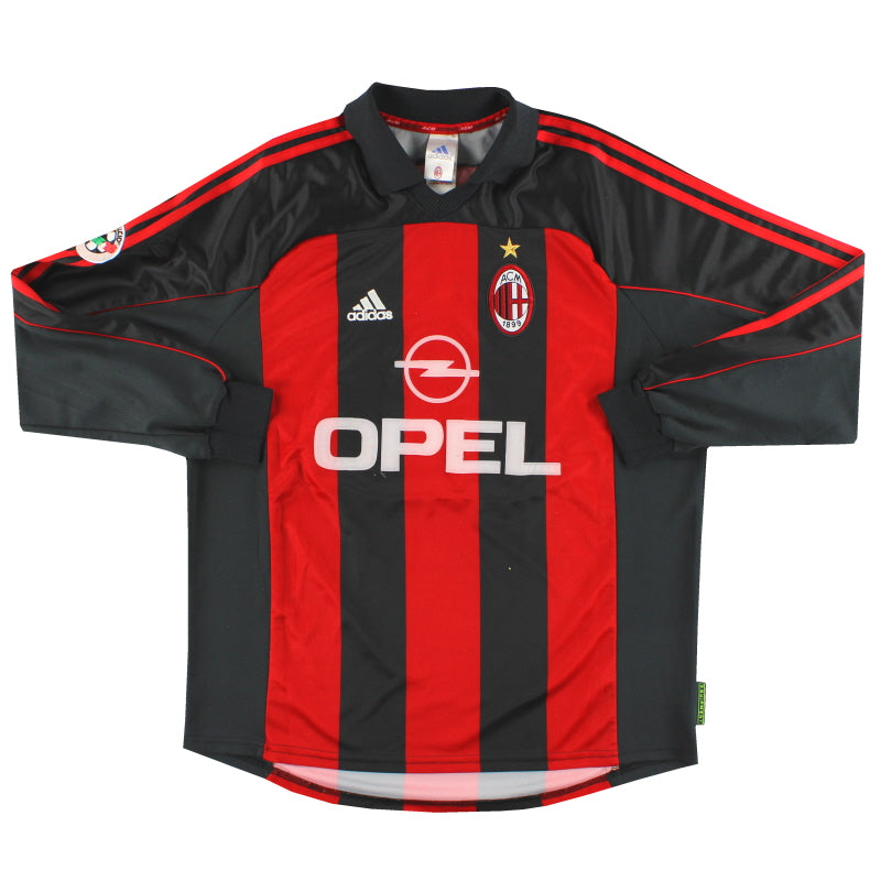 Camiseta de local del AC Milan adidas edición jugador 2000-02 #13 M/L XL