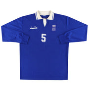 1994-95 Grecia Diadora Camiseta de local de partido L/S #5 XL