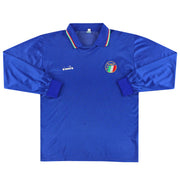 1986-90 Italia Diadora Camiseta Local Manga Larga M