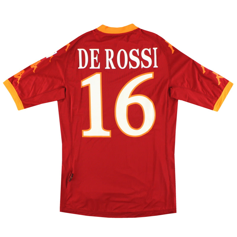 Camiseta de local del Roma Kappa de la temporada 2010-11, versión jugador, De Rossi #16 *con etiquetas* M
