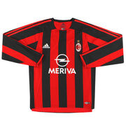 Camiseta de local del AC Milan adidas edición jugador 2003-04 #7 Manga Larga *Impecable* Talla S