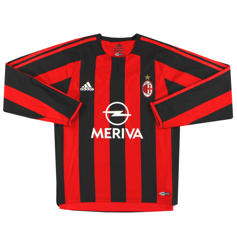 Camiseta de local del AC Milan adidas edición jugador 2003-04 #7 Manga Larga *Impecable* Talla S