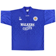 1992-94 Camiseta de local Fox Leisure del Leicester *Impecable* XL