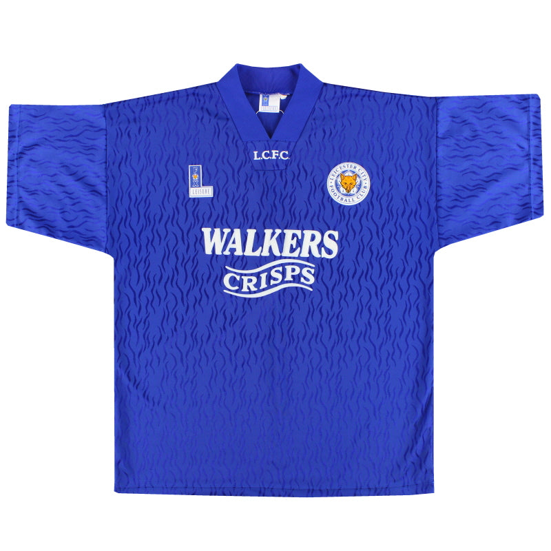 1992-94 Camiseta de local Fox Leisure del Leicester *Impecable* XL