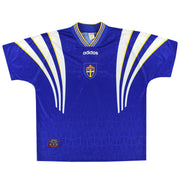 1996-98 Suecia camiseta visitante adidas XXL
