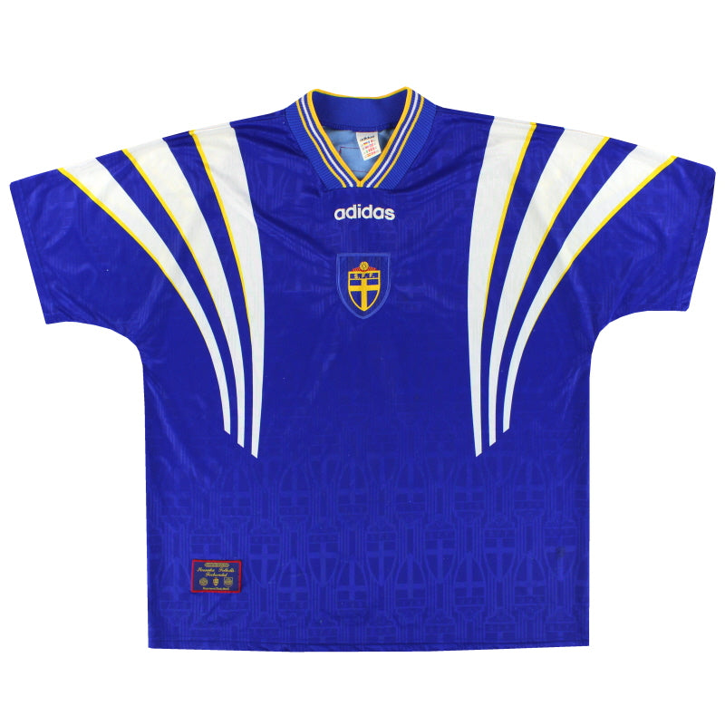 1996-98 Suecia camiseta visitante adidas XXL