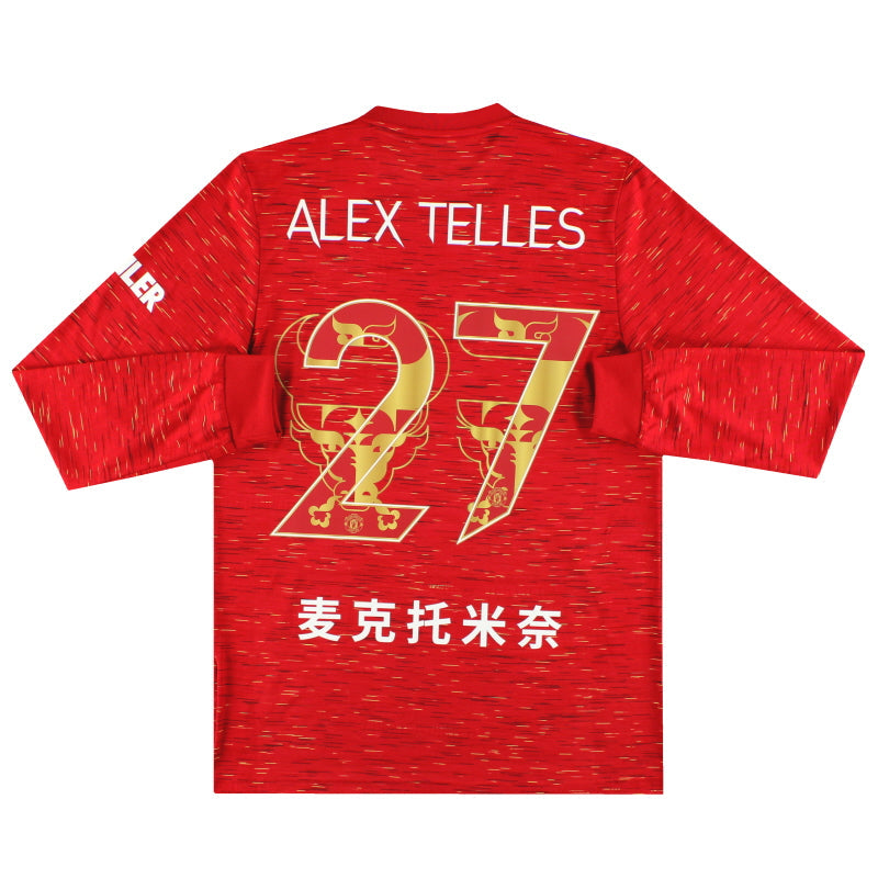 2020-21 Manchester United adidas camiseta de local "Año Nuevo Chino" MUESTRA Alex Telles #27 manga larga *con etiquetas* M