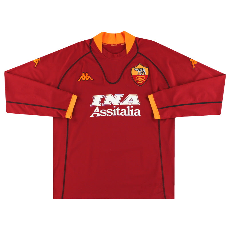 2001-02 Camiseta de local de la Roma Kappa Manga Larga XXL