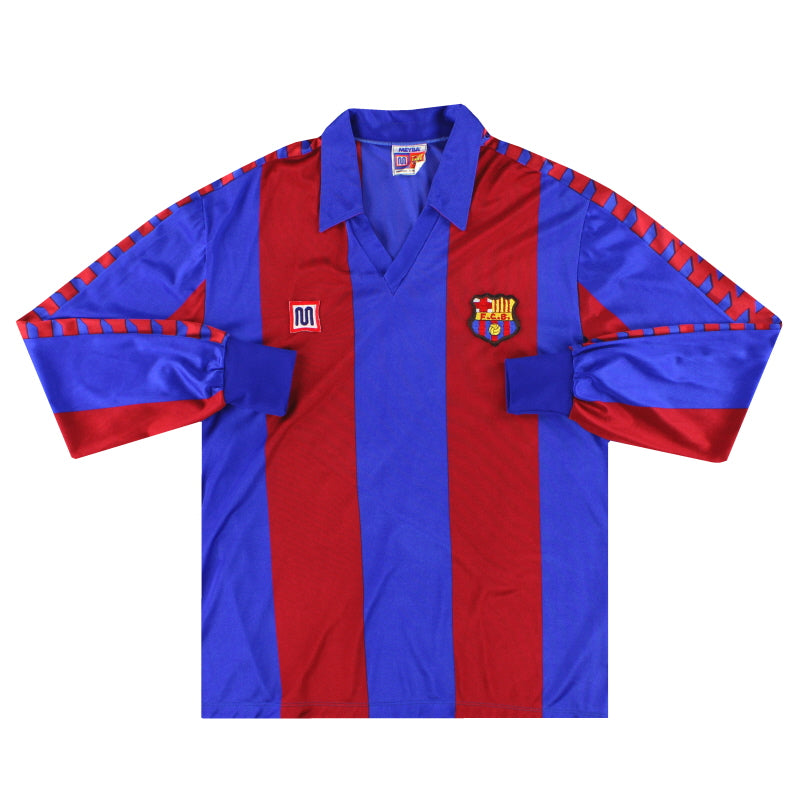 1982-89 Barcelona Meyba Camiseta Local Manga Larga XS