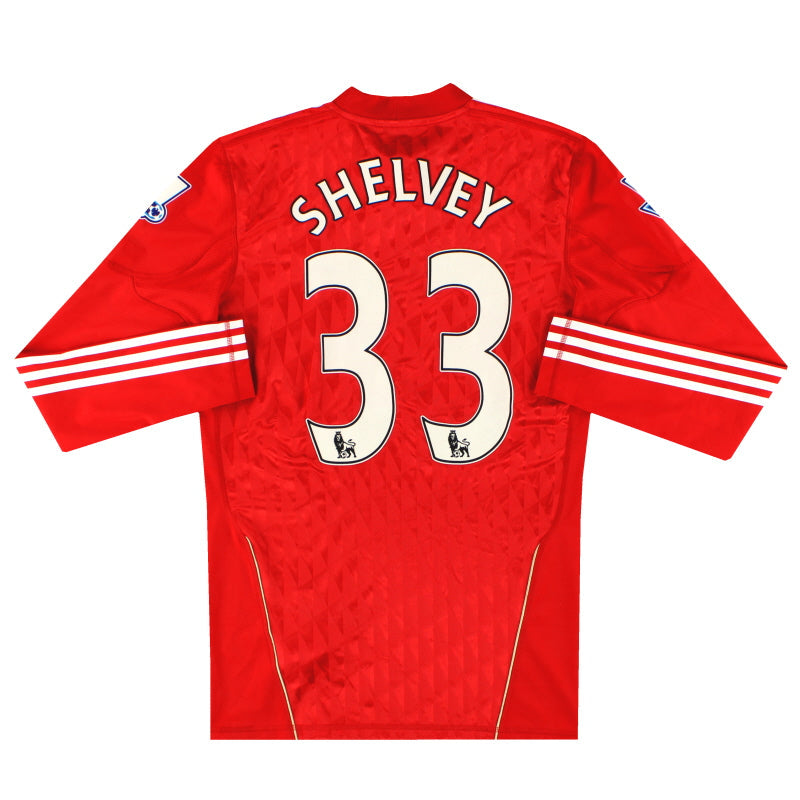 2010-12 Liverpool Techfit Camiseta de jugador local Shelvey #33 *Impecable* Manga Larga L