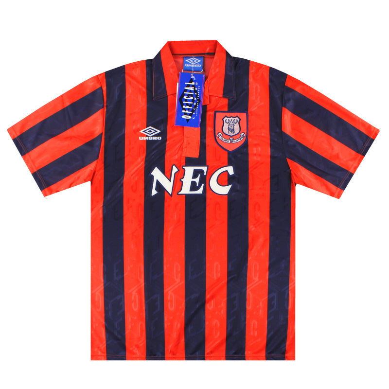 Camiseta Umbro del Everton de la temporada 1992-93 para fuera de casa *con etiquetas* XL