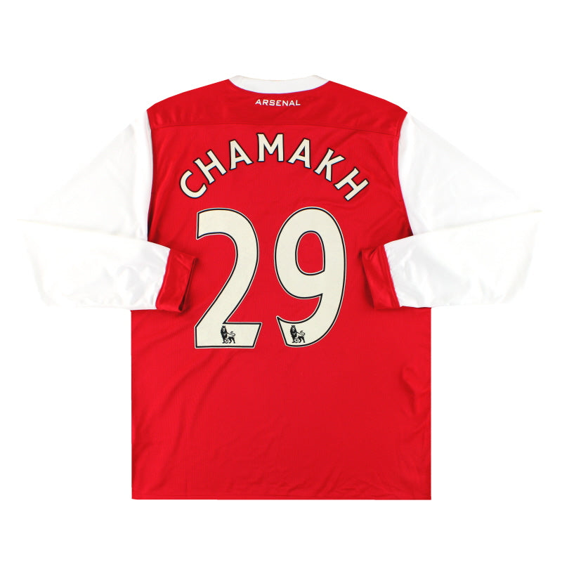 Camiseta local Nike del Arsenal 2010-11 Chamakh #29 L/S L