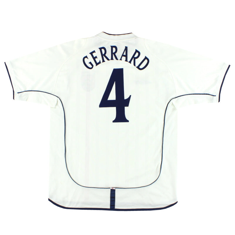 2001-03 Inglaterra Umbro Camiseta Local Gerrard #4 G